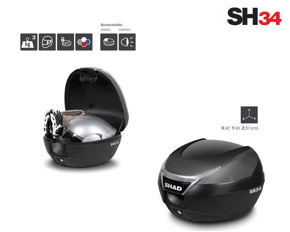 SHAD(34公升)機車用後行李箱＊『益隆車業』＊【SYM經銷商 】