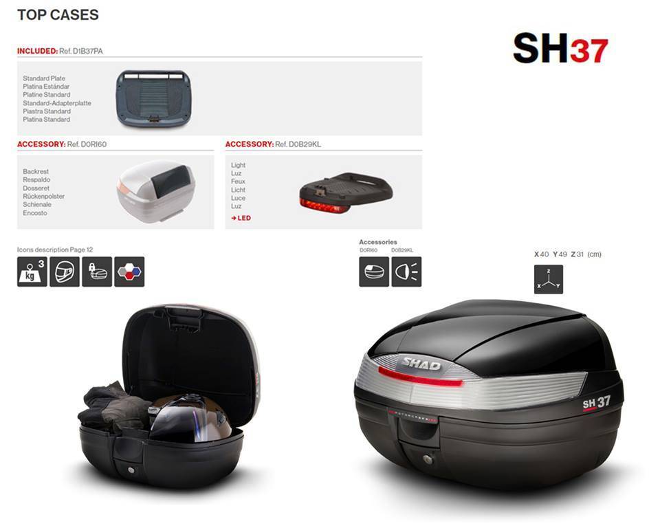 SHAD(37公升)機車用後行李箱＊『益隆車業』＊【SYM經銷商 】