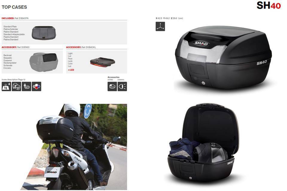 SHAD(40公升)機車用後行李箱＊『益隆車業』＊【SYM經銷商 】