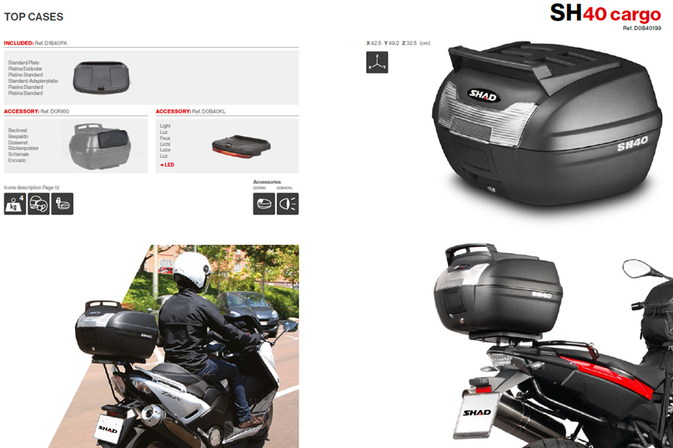 SHAD(40公升CARGO)機車用後行李箱＊『益隆車業』＊【SYM經銷商 】