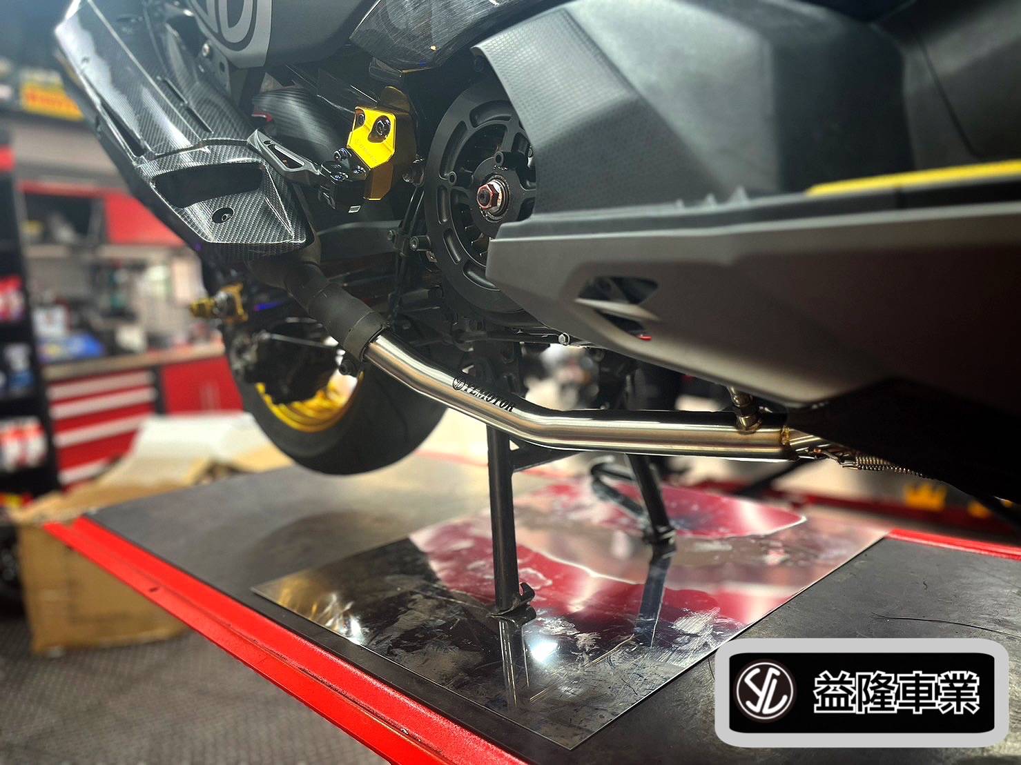 SYM MAXSYM TL508 白鐵排氣管前段*SYM SBC 益隆車業*三陽重機認證店.A級總經銷